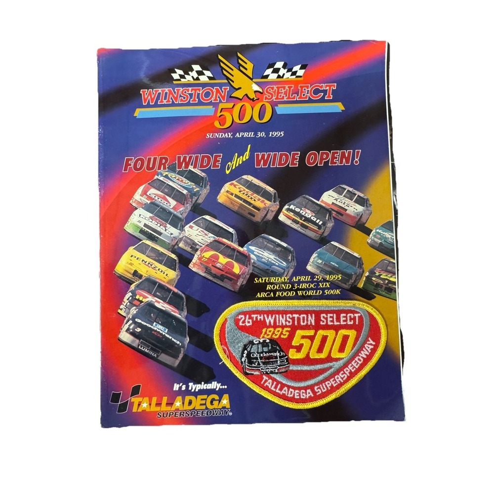 Winston Select‎ 500 1995 Program and Official Lineup w/ Patch NASCAR Talladega